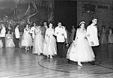 Junior Prom, 1954. The grand promenade.  This was the first prom held in the newly built high school gymnasium.